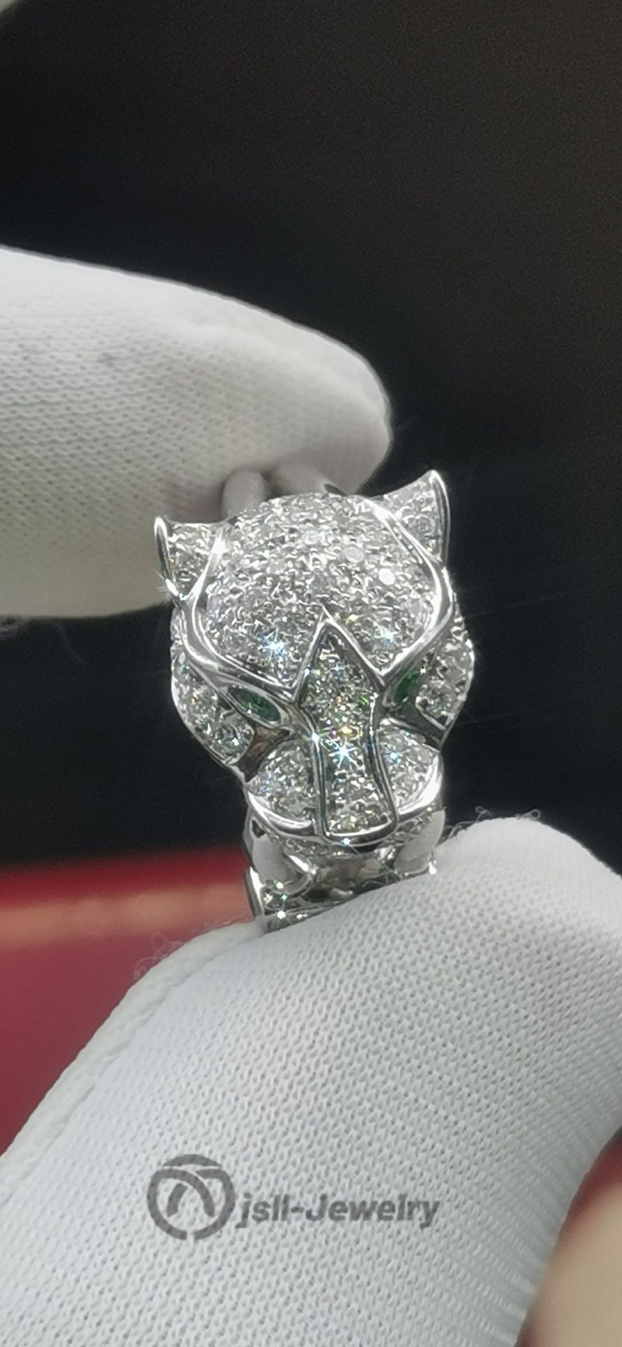 Jsll-Jewelry | Leopard head ring in 18K white gold