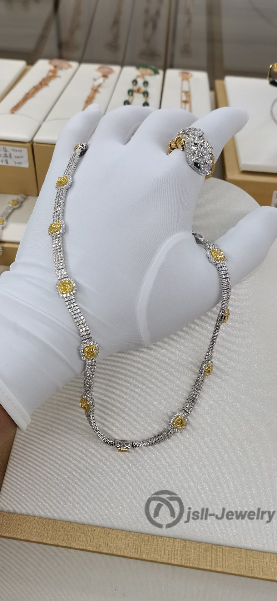 Jsll-Jewelry | Goddess fashion wear yellow diamond necklace