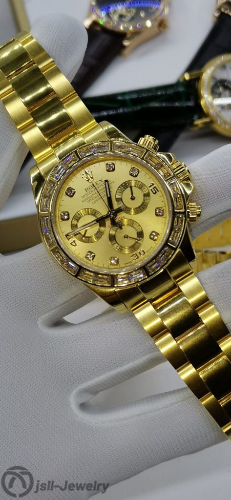 Jsll-Jewelry | Ditona Square Diamond Automatic Mechanical Gold Watch (Gold plated)