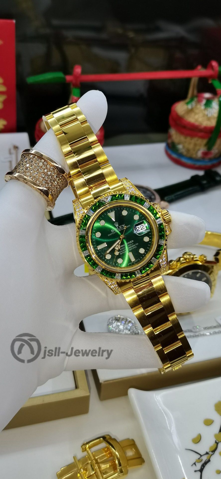 Jsll-Jewelry | 24K Gold N Factory Green Water Ghost Watch (gold plated)