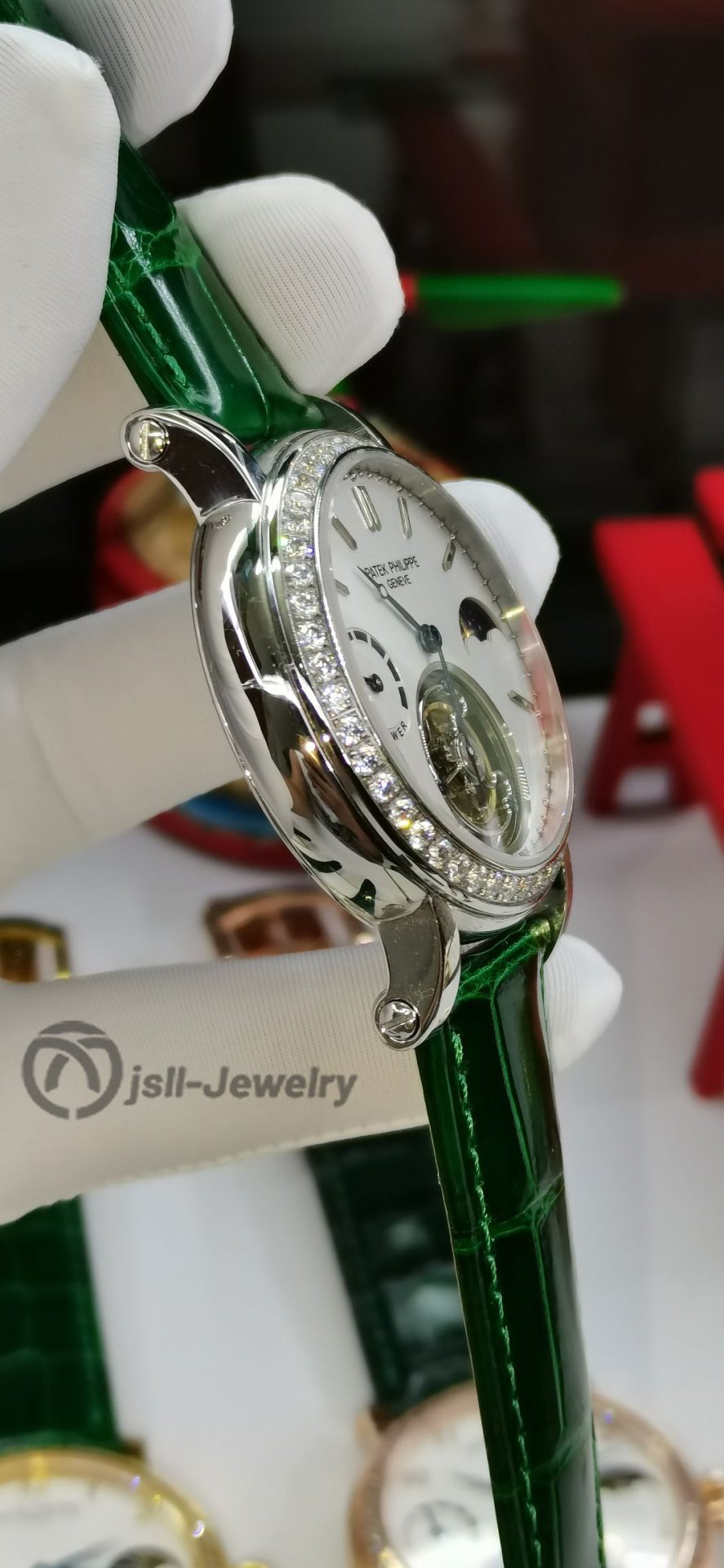 Jsll-Jewelry | Swiss hollow special carved movement platinum watch (gold plated)