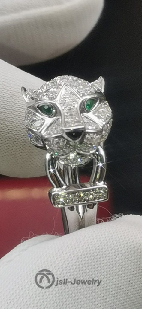 Jsll-Jewelry | Leopard head ring in 18K white gold