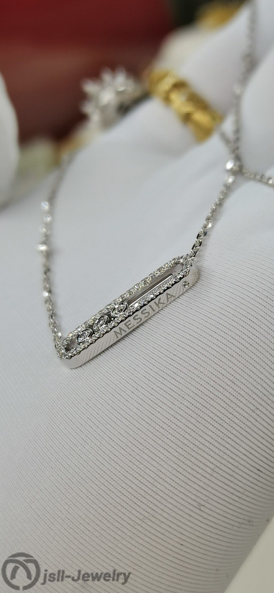 Jsll-Jewelry | 18K white gold with diamonds necklace