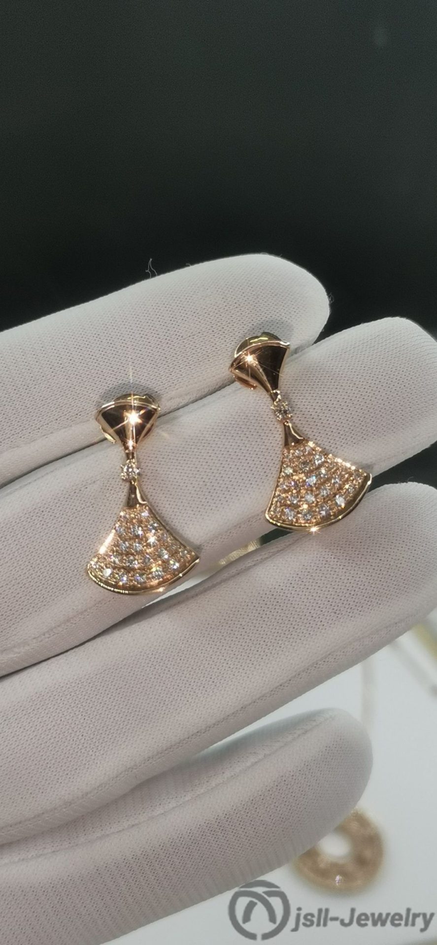 Jsll-Jewelry | 18K rose gold Star dress stud earrings