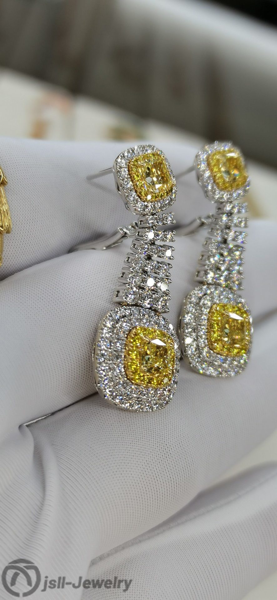 Jsll-Jewelry | Goddess fashion wear yellow diamond ear racket