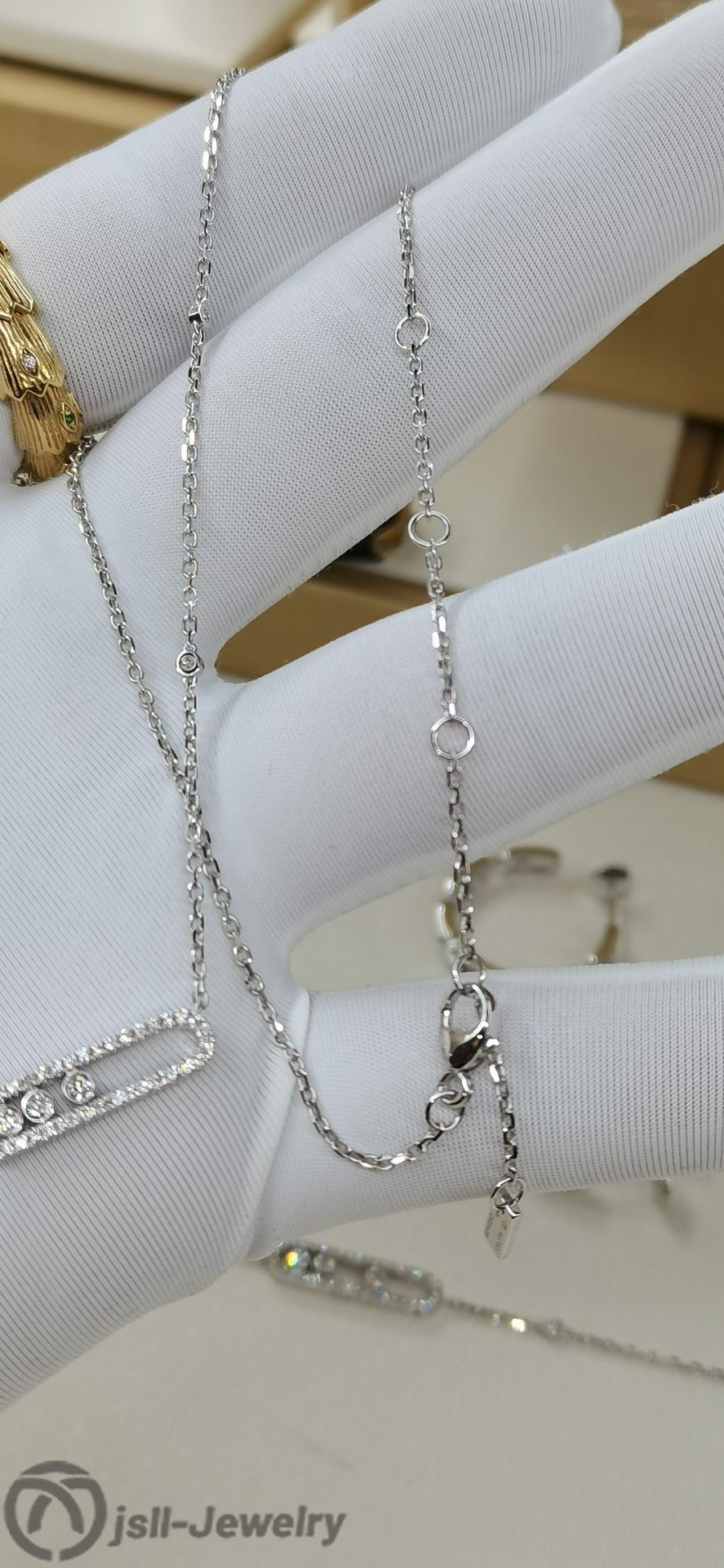 Jsll-Jewelry | 18K white gold with diamonds necklace