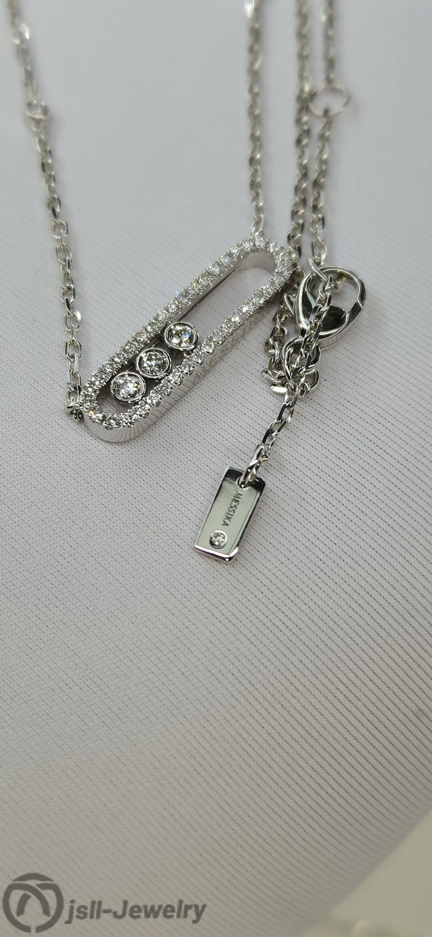 Jsll-Jewelry | 18K white gold with diamonds necklace