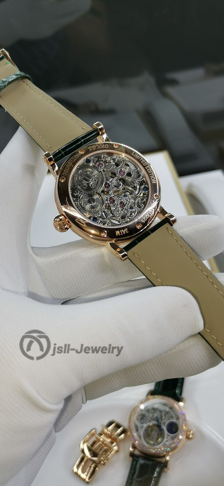 Jsll-Jewelry | Swiss True Tourbillon with Carved movement Rose Gold Watch (gold plated)