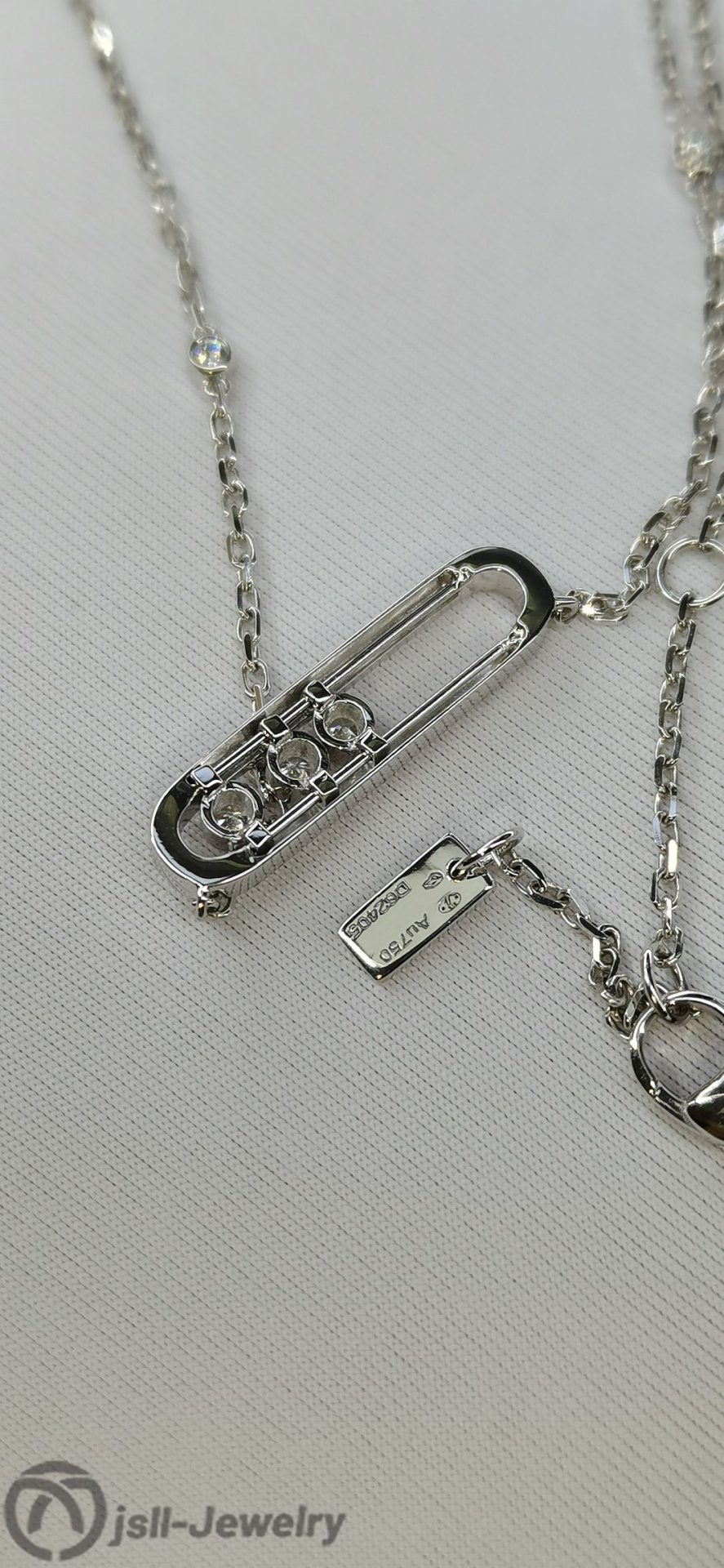 Jsll-Jewelry | 18K white gold with diamonds necklace