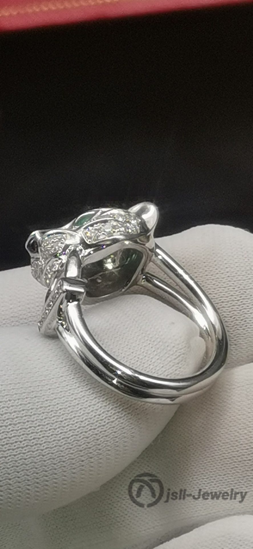 Jsll-Jewelry | Leopard head ring in 18K white gold