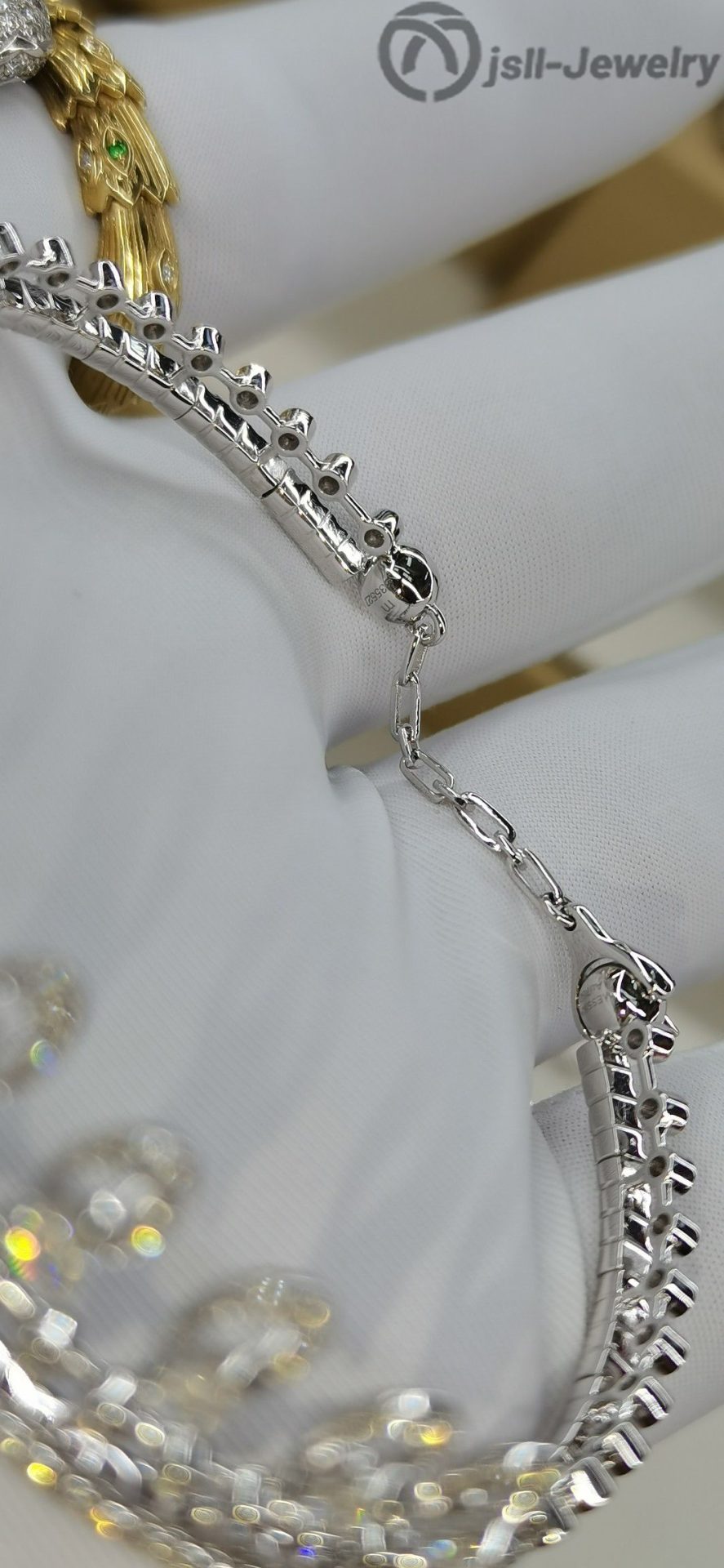 Jsll-Jewelry | 18K white gold with diamonds,water drop diamond bracelet