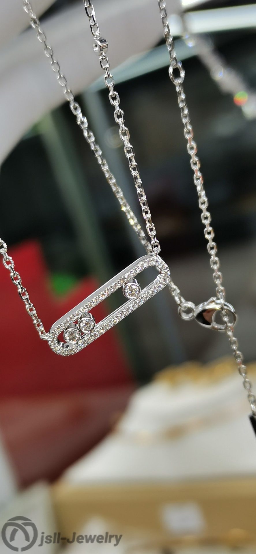 Jsll-Jewelry | 18K white gold with diamonds necklace