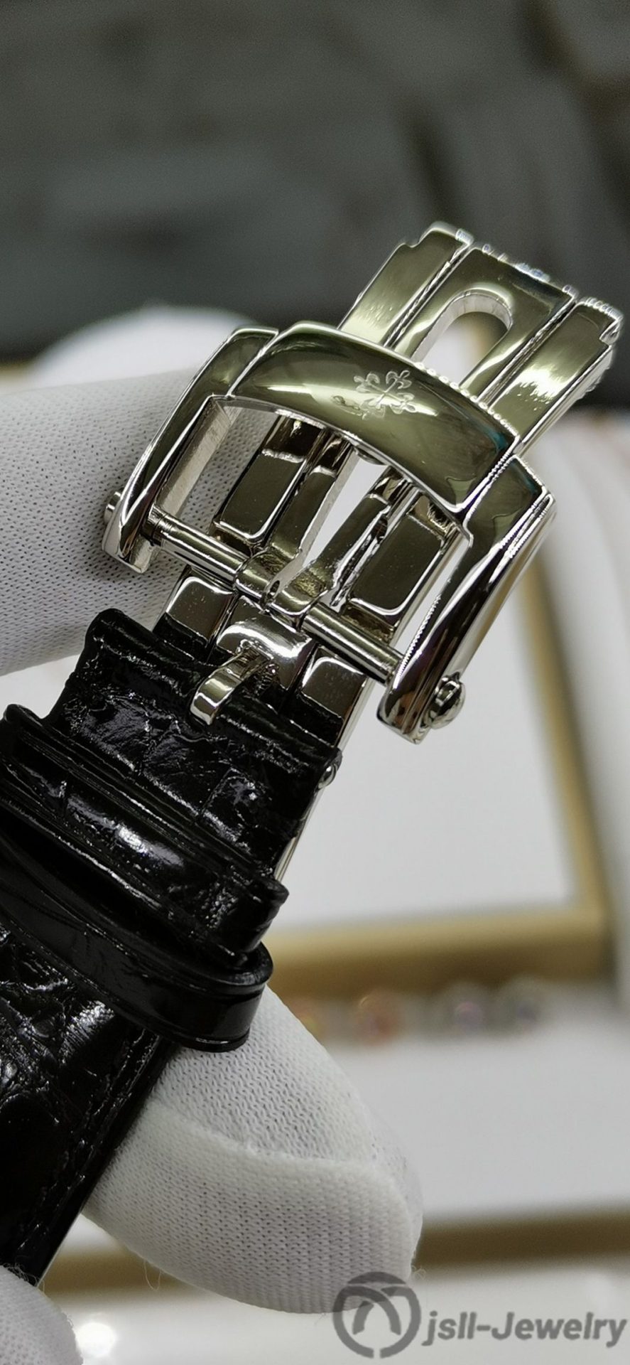 Jsll-Jewelry | Top alligator belt, Swiss platinum watch (gold plated)